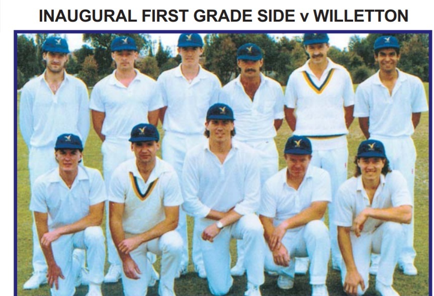 Gosnells District Cricket Club Inaugural First grade team v Willetton Cricket Club 1987-88